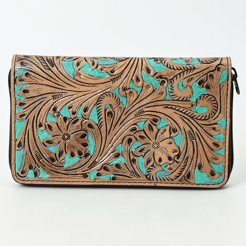 Ohlay Wallet Hand Tooled Genuine Leather