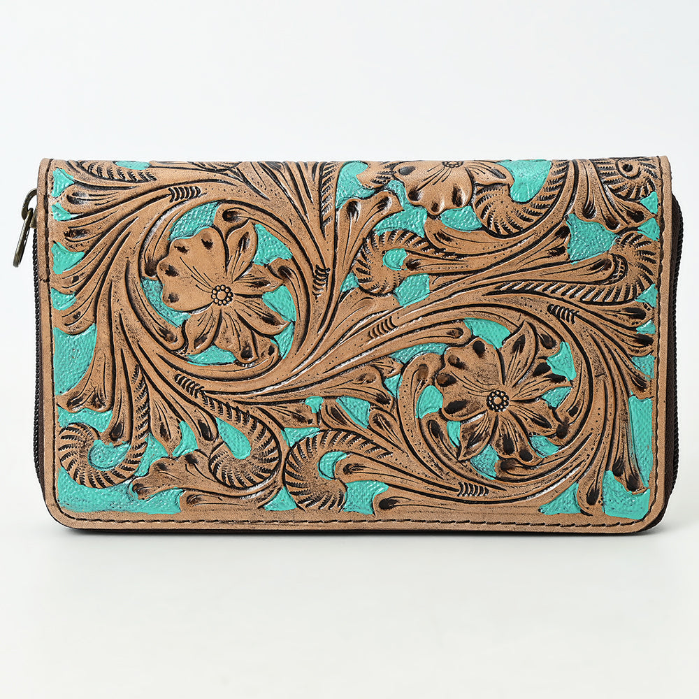 Ohlay Wallet Hand Tooled Genuine Leather