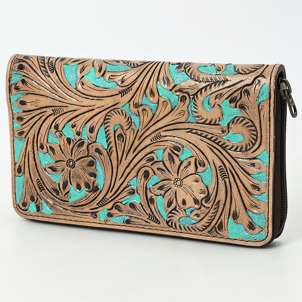Ohlay Wallet Hand Tooled Genuine Leather