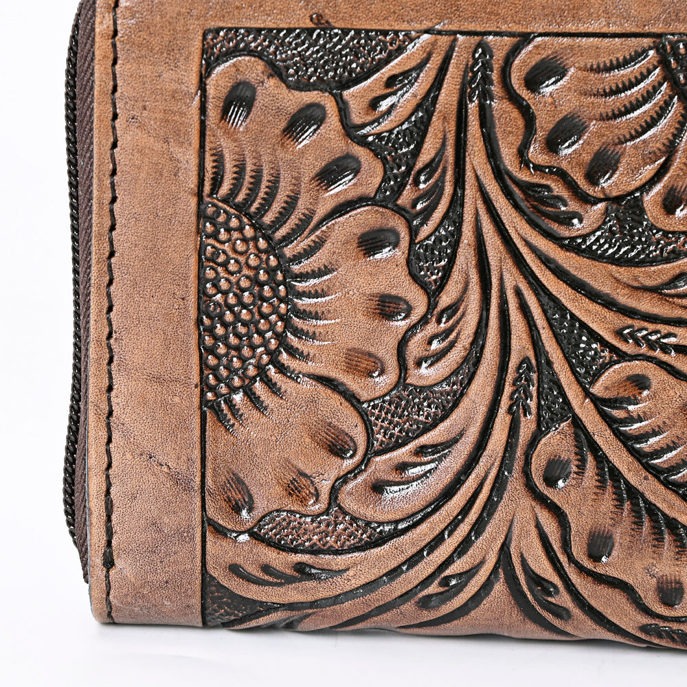 OHLAY Hand-Tooled Genuine Leather Wallet