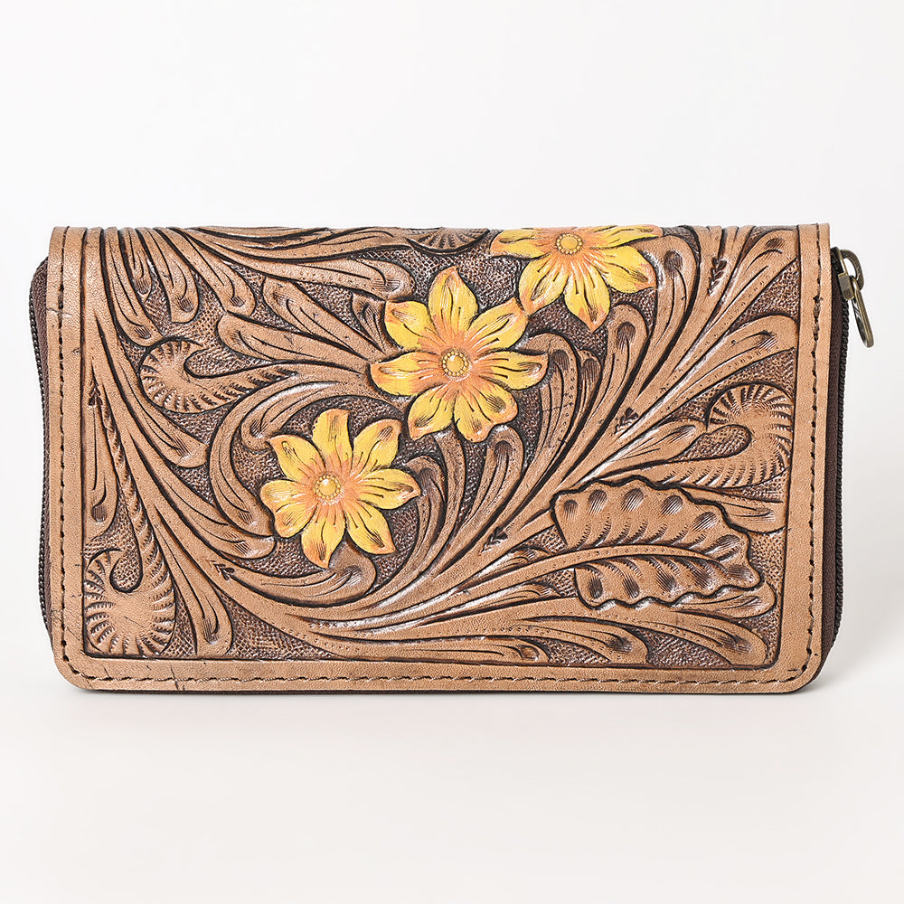 Ohlay Wallet Hand Tooled Genuine Leather