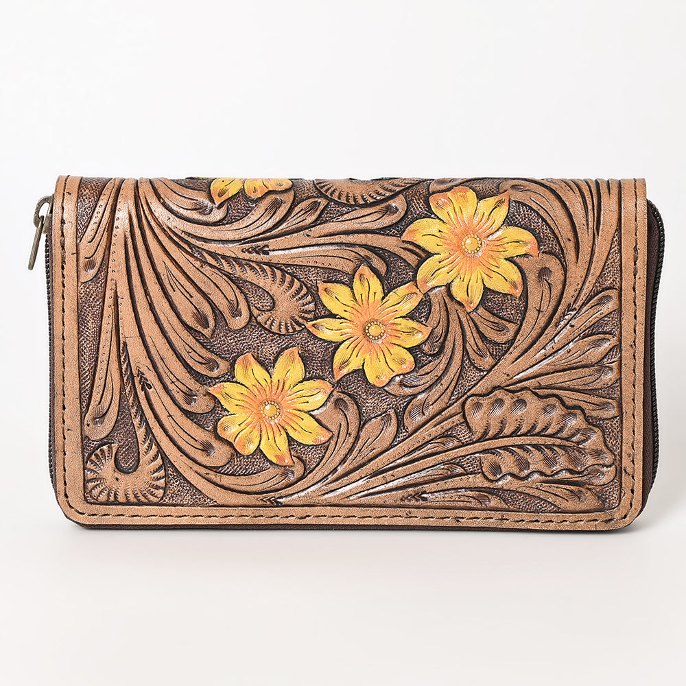 Ohlay Wallet Hand Tooled Genuine Leather