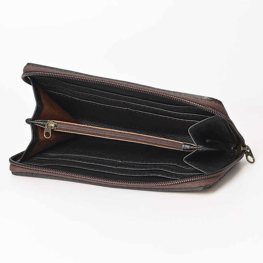 Ohlay Wallet Hand Tooled Genuine Leather