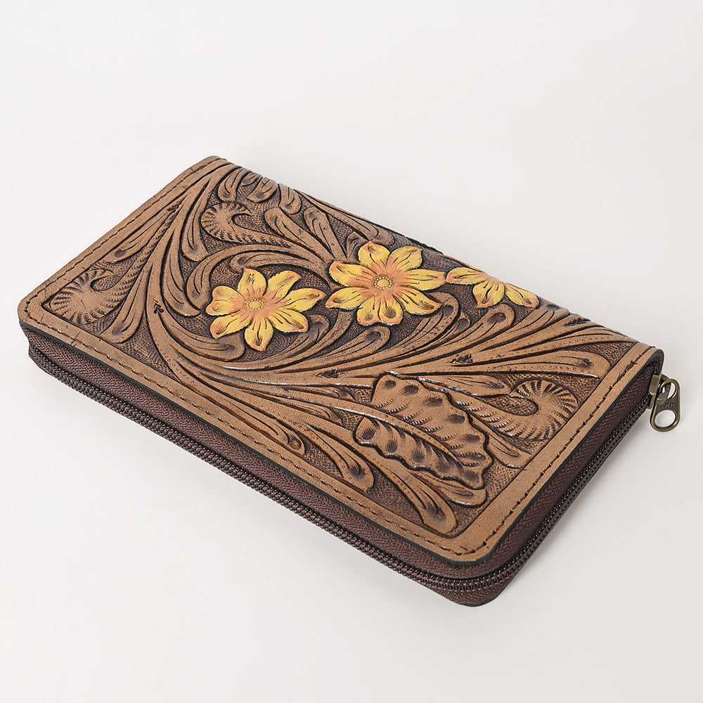Ohlay Wallet Hand Tooled Genuine Leather