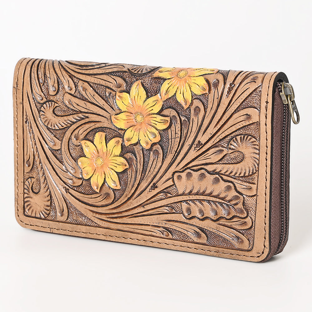 Ohlay Wallet Hand Tooled Genuine Leather