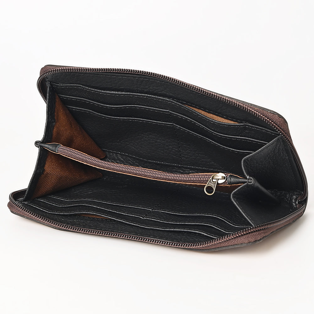 OHLAY Hand-Tooled Genuine Leather Wallet