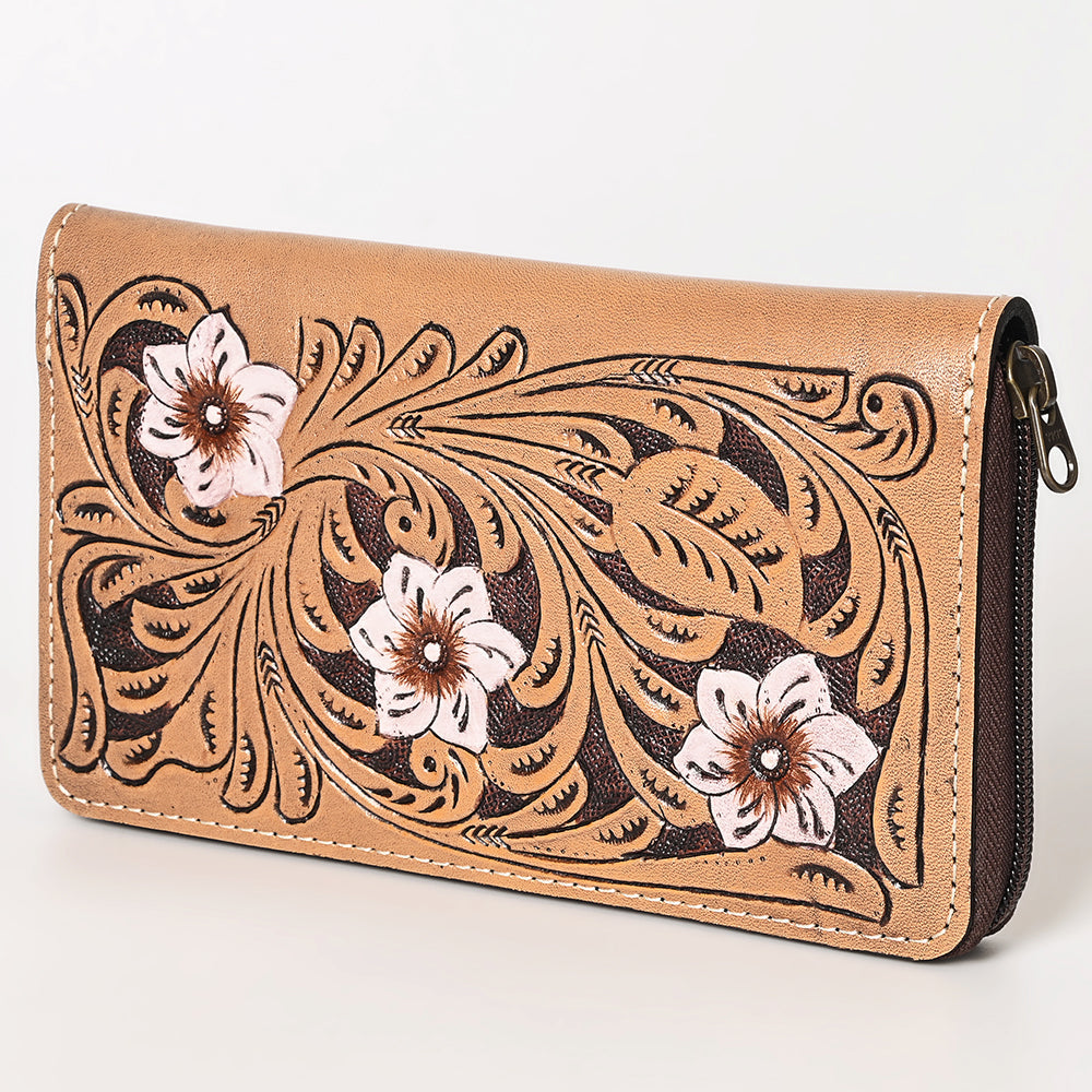 OHLAY Hand-Tooled Genuine Leather Wallet