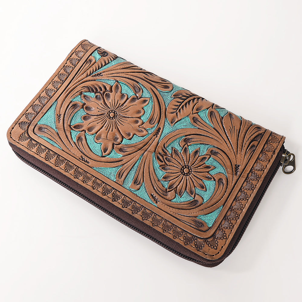 OHLAY Hand-Tooled Genuine Leather Wallet
