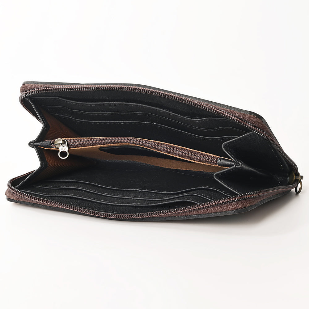 OHLAY Hand-Tooled Genuine Leather Wallet