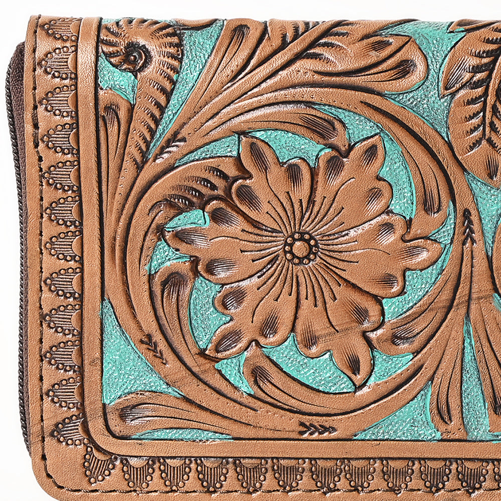 OHLAY Hand-Tooled Genuine Leather Wallet