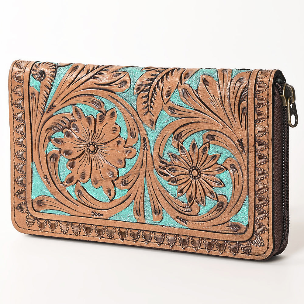 OHLAY Hand-Tooled Genuine Leather Wallet