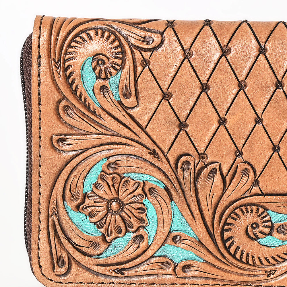 OHLAY Wallet Hand Tooled Genuine Leather Women Bag Western Handbag Purse | Womens Handbags |Leather Belt for Summer