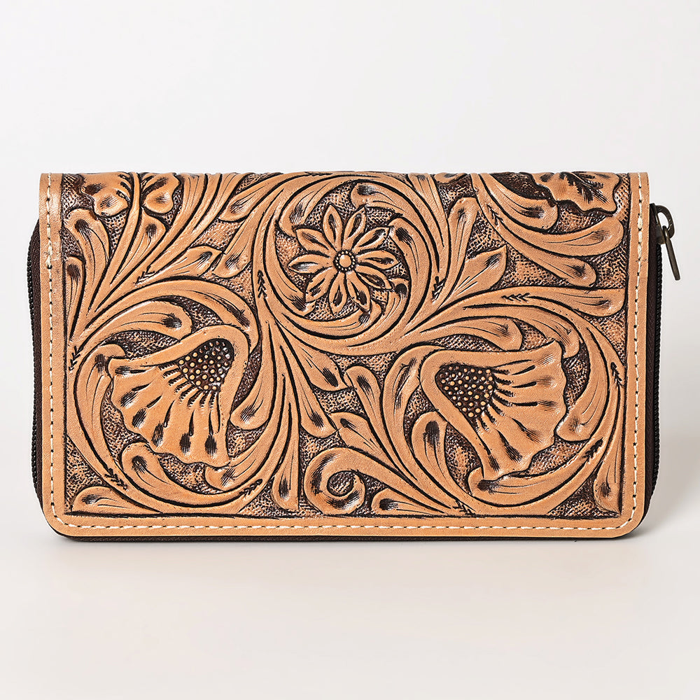 Ohlay Wallet Hand Tooled Genuine Leather