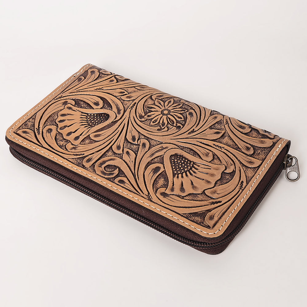 Ohlay Wallet Hand Tooled Genuine Leather