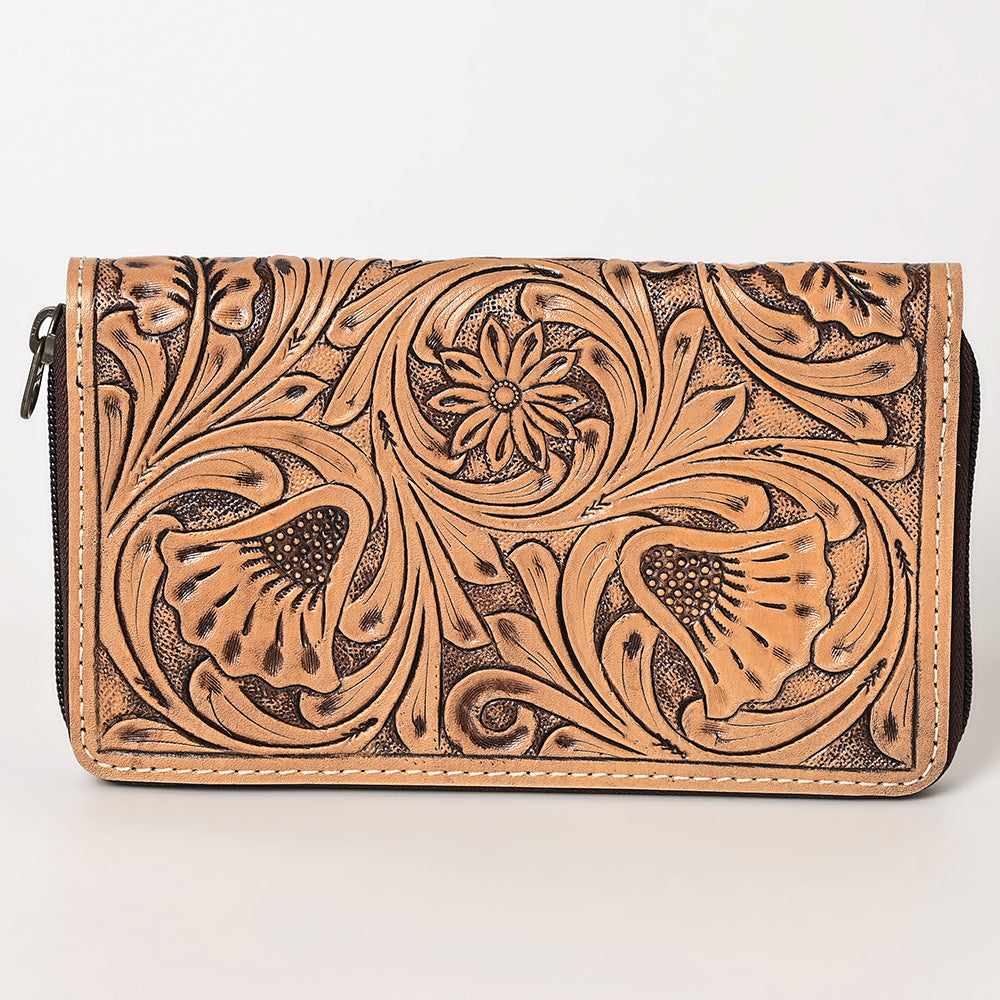 Ohlay Wallet Hand Tooled Genuine Leather