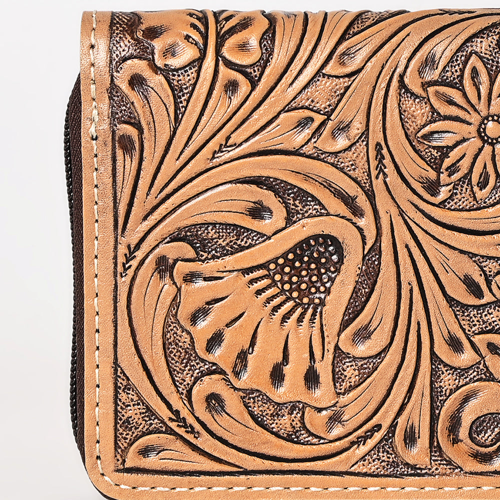 Ohlay Wallet Hand Tooled Genuine Leather