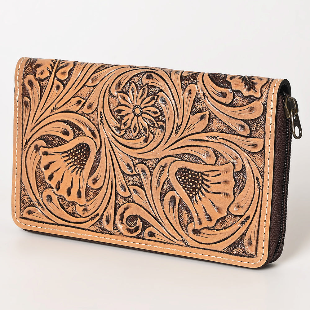 Ohlay Wallet Hand Tooled Genuine Leather