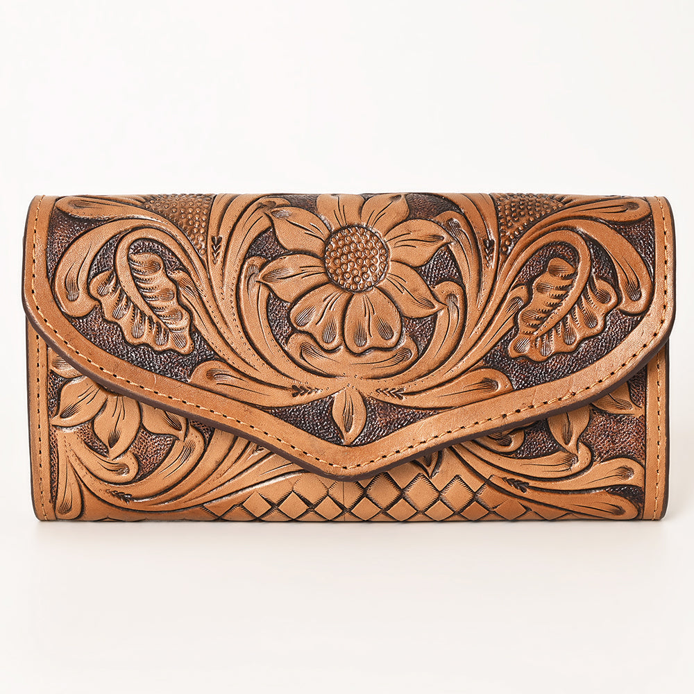 Ohlay Wallet Hand Tooled Genuine Leather