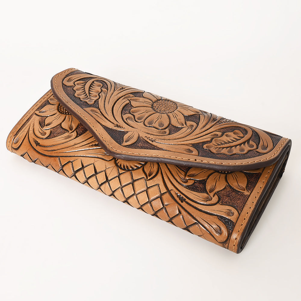 Ohlay Wallet Hand Tooled Genuine Leather