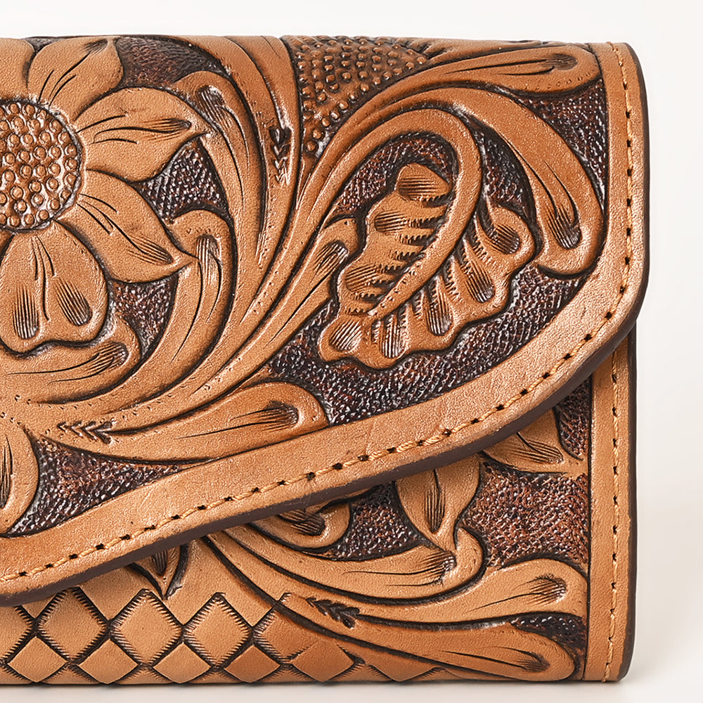 Ohlay Wallet Hand Tooled Genuine Leather
