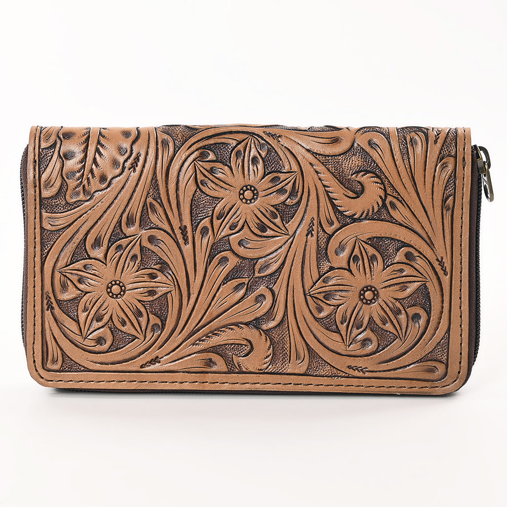 OHLAY Hand-Tooled Genuine Leather Wallet