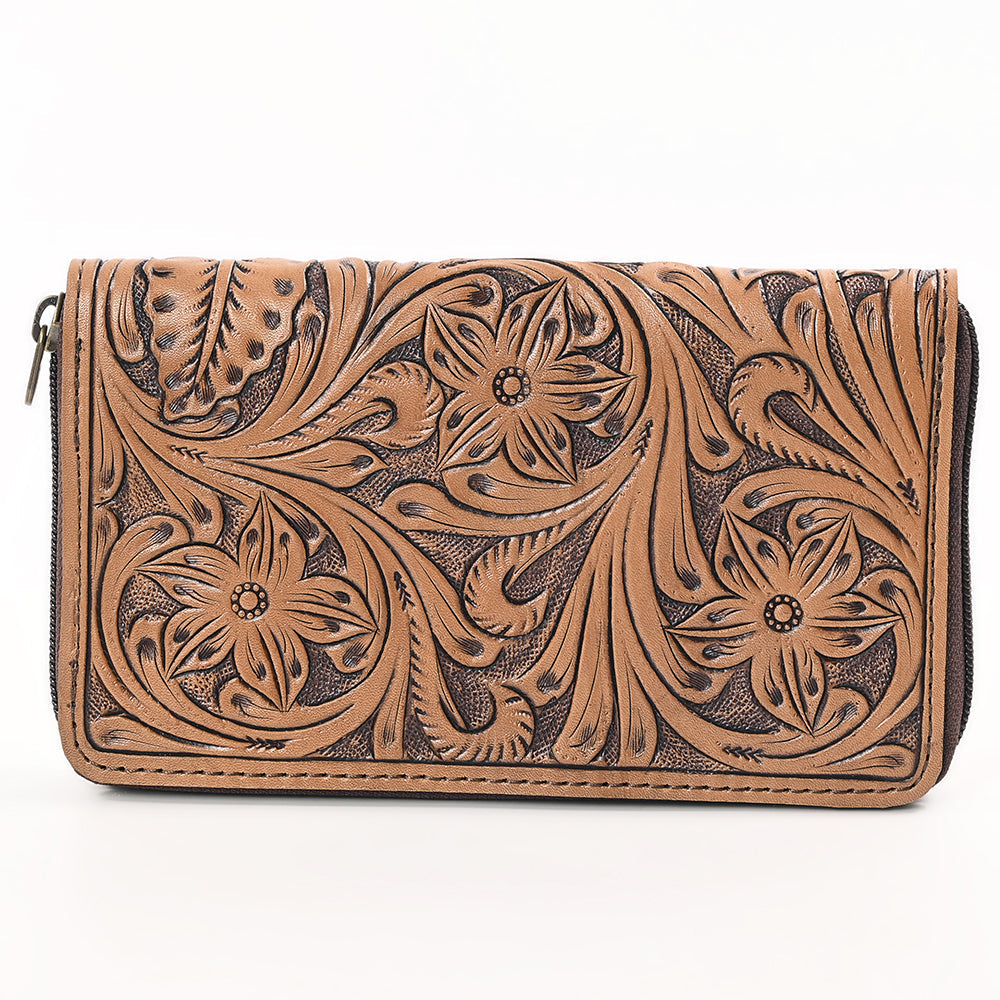 OHLAY Hand-Tooled Genuine Leather Wallet