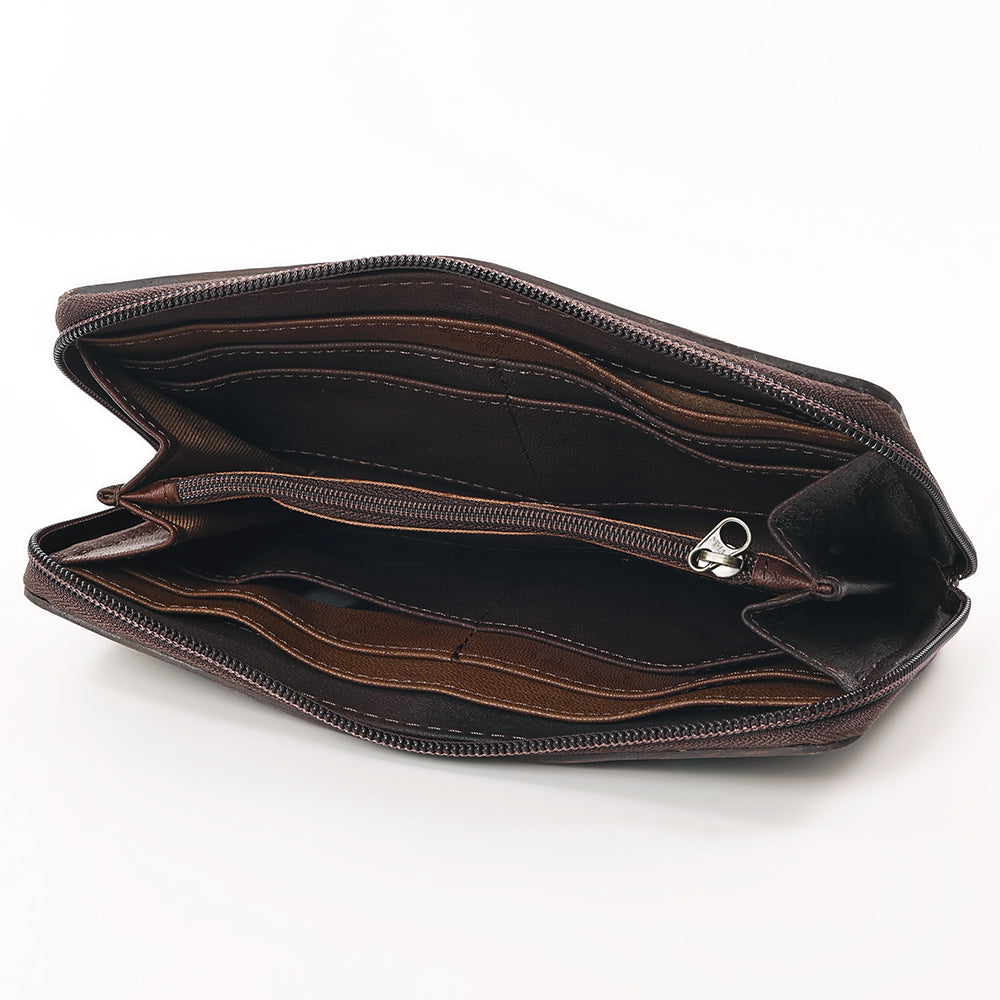 OHLAY Hand-Tooled Genuine Leather Wallet