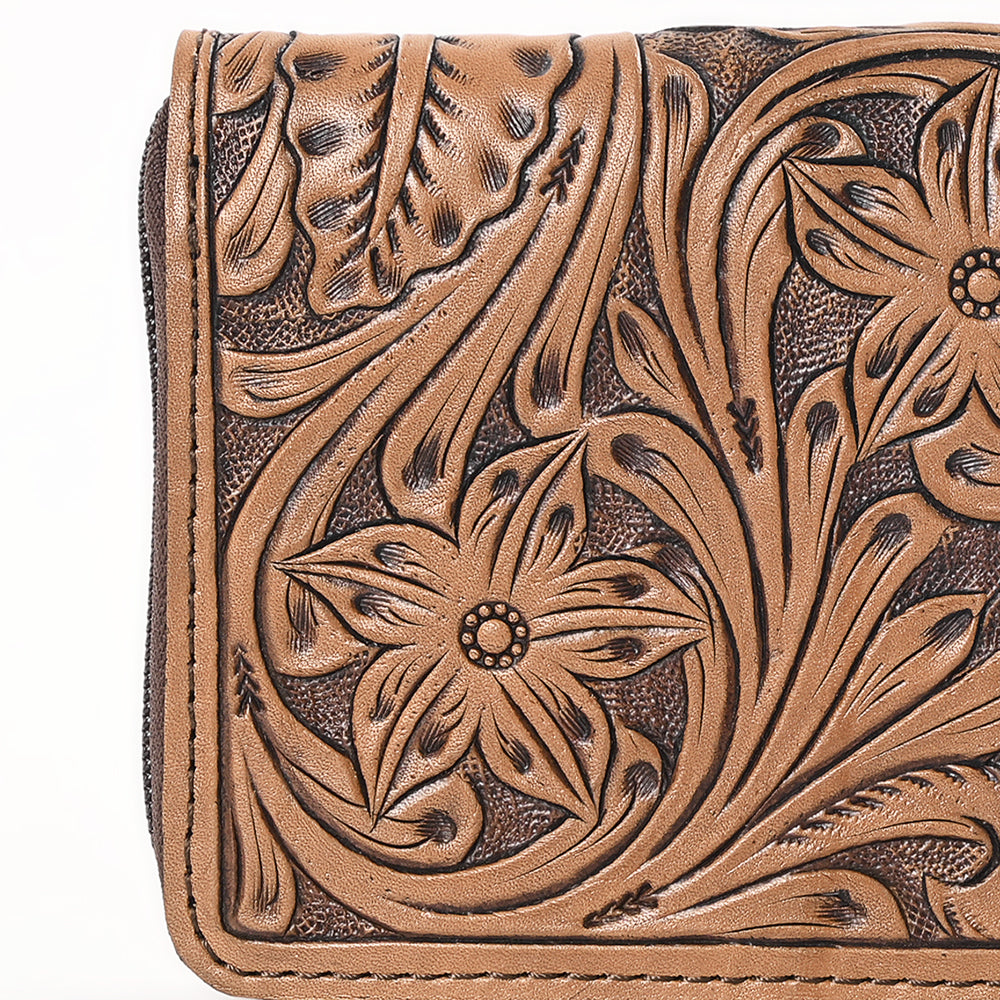 OHLAY Hand-Tooled Genuine Leather Wallet