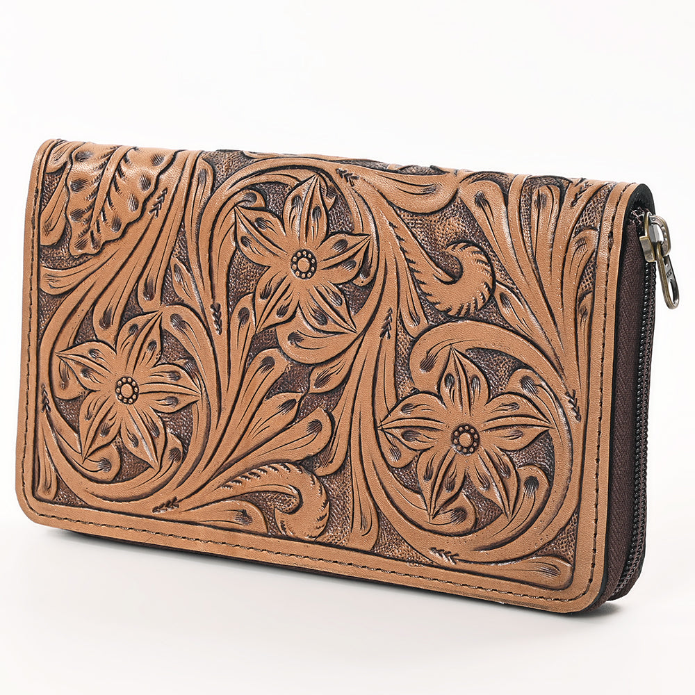 OHLAY Hand-Tooled Genuine Leather Wallet