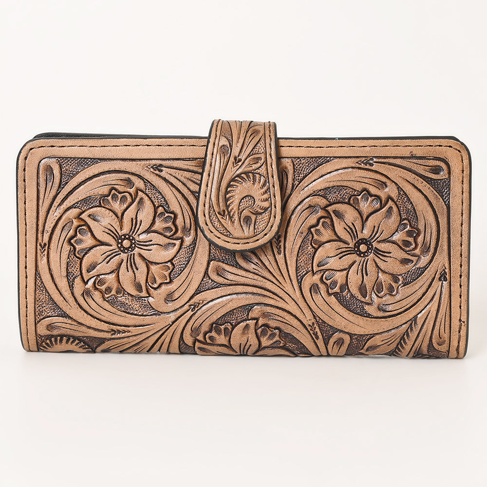 Ohlay Wallet Hand Tooled Genuine Leather