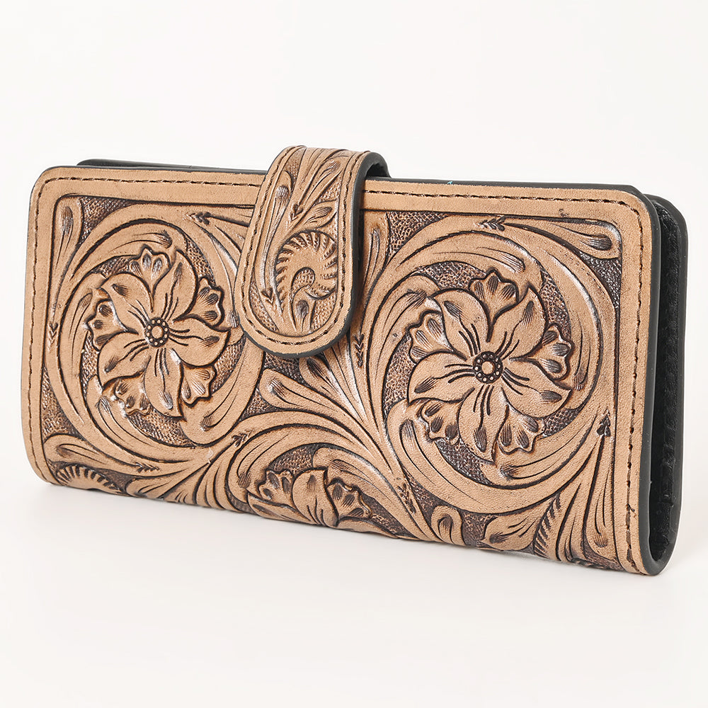 Ohlay Wallet Hand Tooled Genuine Leather