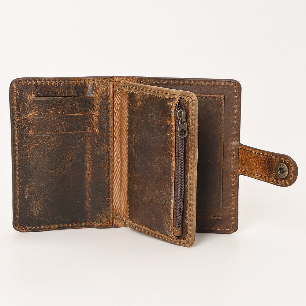 Ohlay Wallet Hand Tooled Genuine Leather