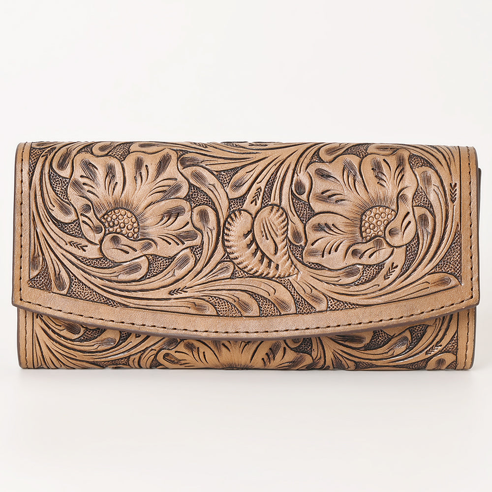 Ohlay Wallet Hand Tooled Genuine Leather