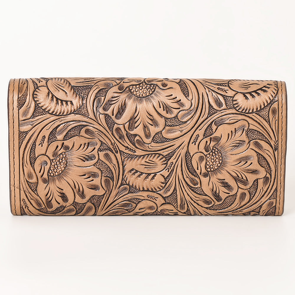 Ohlay Wallet Hand Tooled Genuine Leather