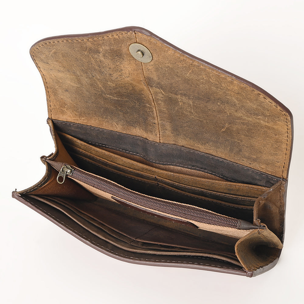 Ohlay Wallet Hand Tooled Genuine Leather