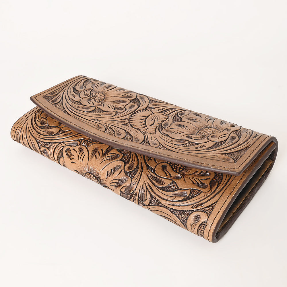 Ohlay Wallet Hand Tooled Genuine Leather