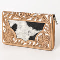 Ohlay Wallet Hand Tooled Hair-on Genuine Leather