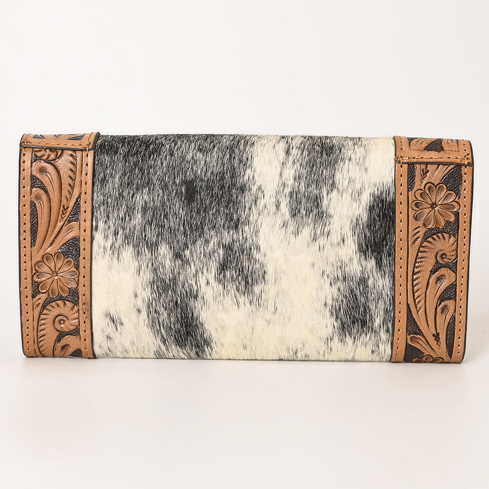 OHLAY Wallet Hand Tooled Hair-On Genuine Leather Women Bag Western Handbag Purse | Womens Handbags |Leather Belt for Summer