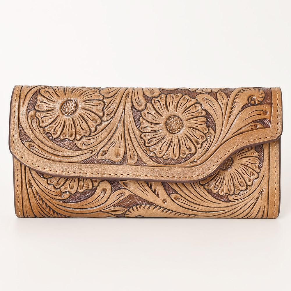OHLAY Hand-Tooled Hair-On Genuine Leather Wallet
