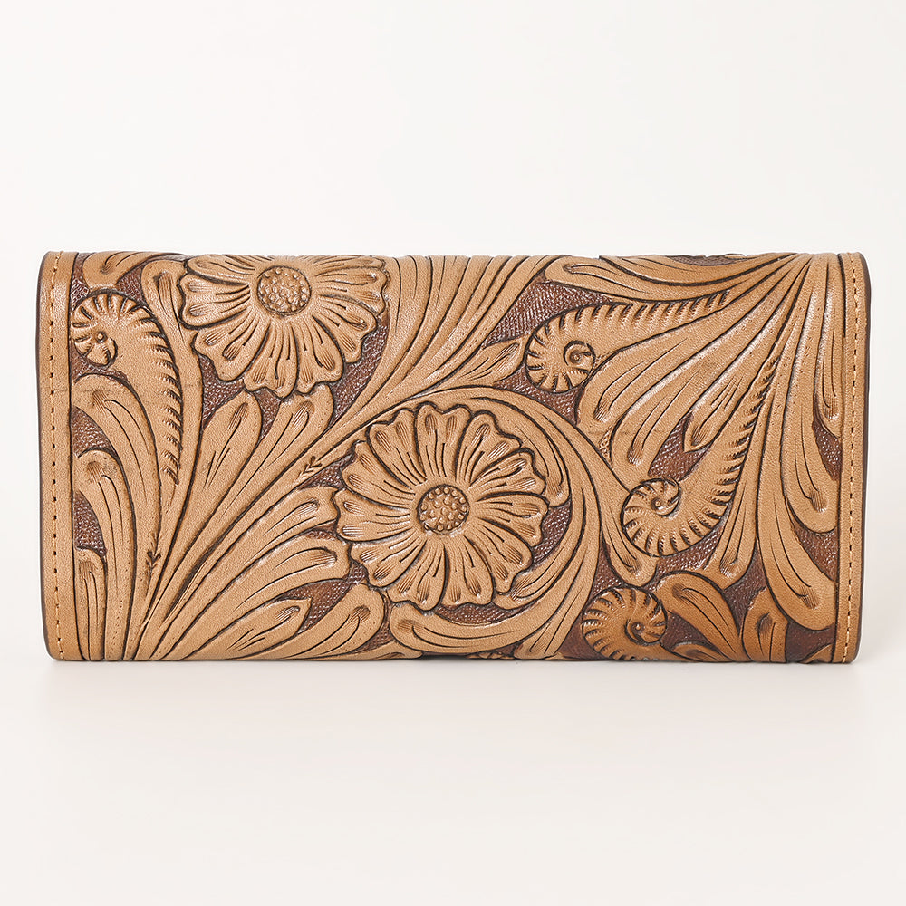 OHLAY Hand-Tooled Hair-On Genuine Leather Wallet