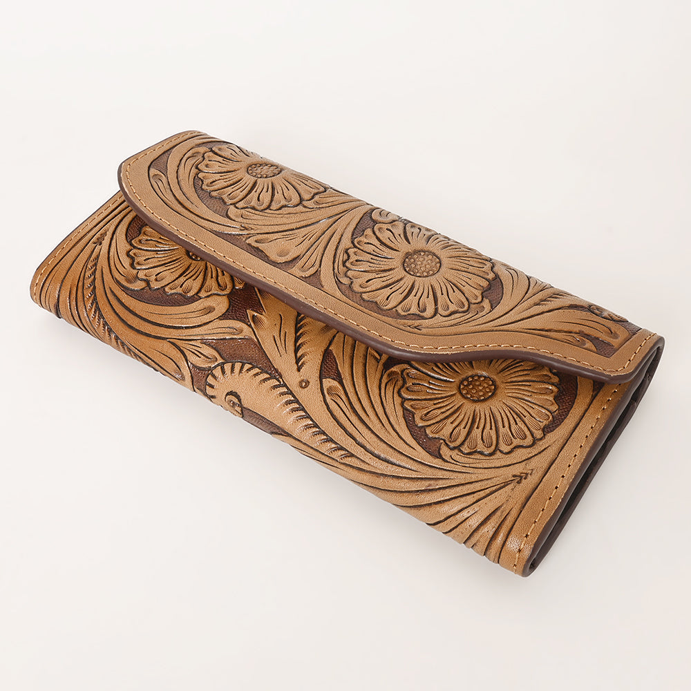 OHLAY Hand-Tooled Hair-On Genuine Leather Wallet