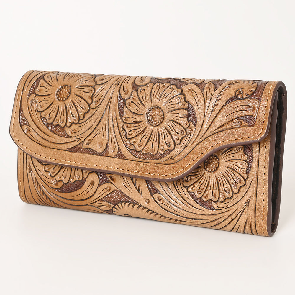 OHLAY Hand-Tooled Hair-On Genuine Leather Wallet