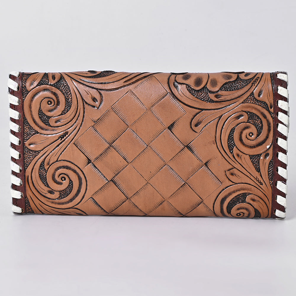 Ohlay Wallet Hand Tooled Hair-on Genuine Leather