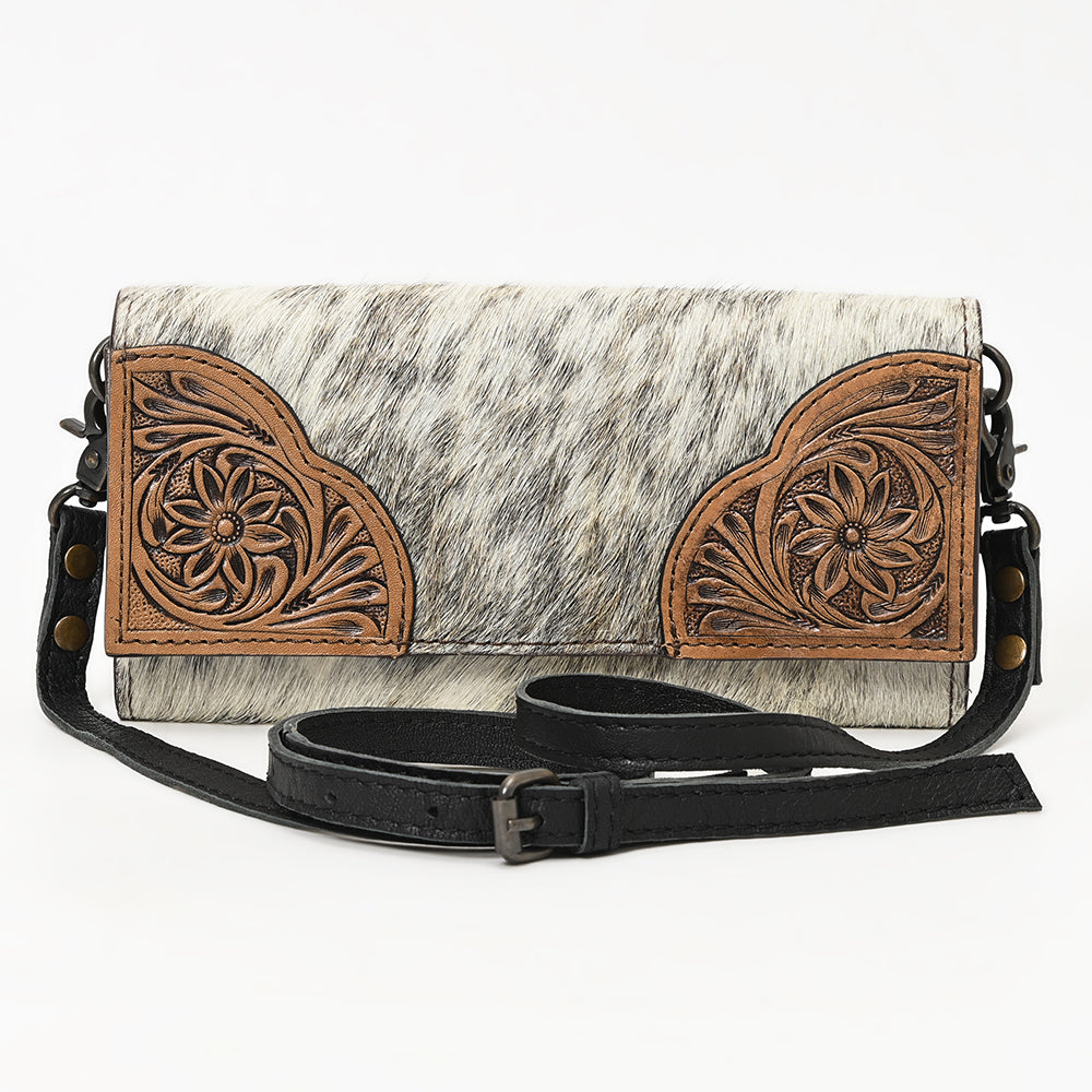 OHLAY Hand-Tooled Hair-On Genuine Leather Wallet