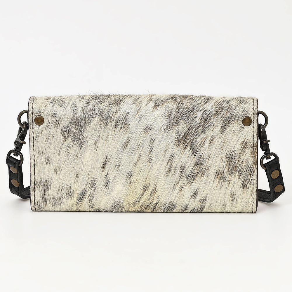 OHLAY Hand-Tooled Hair-On Genuine Leather Wallet