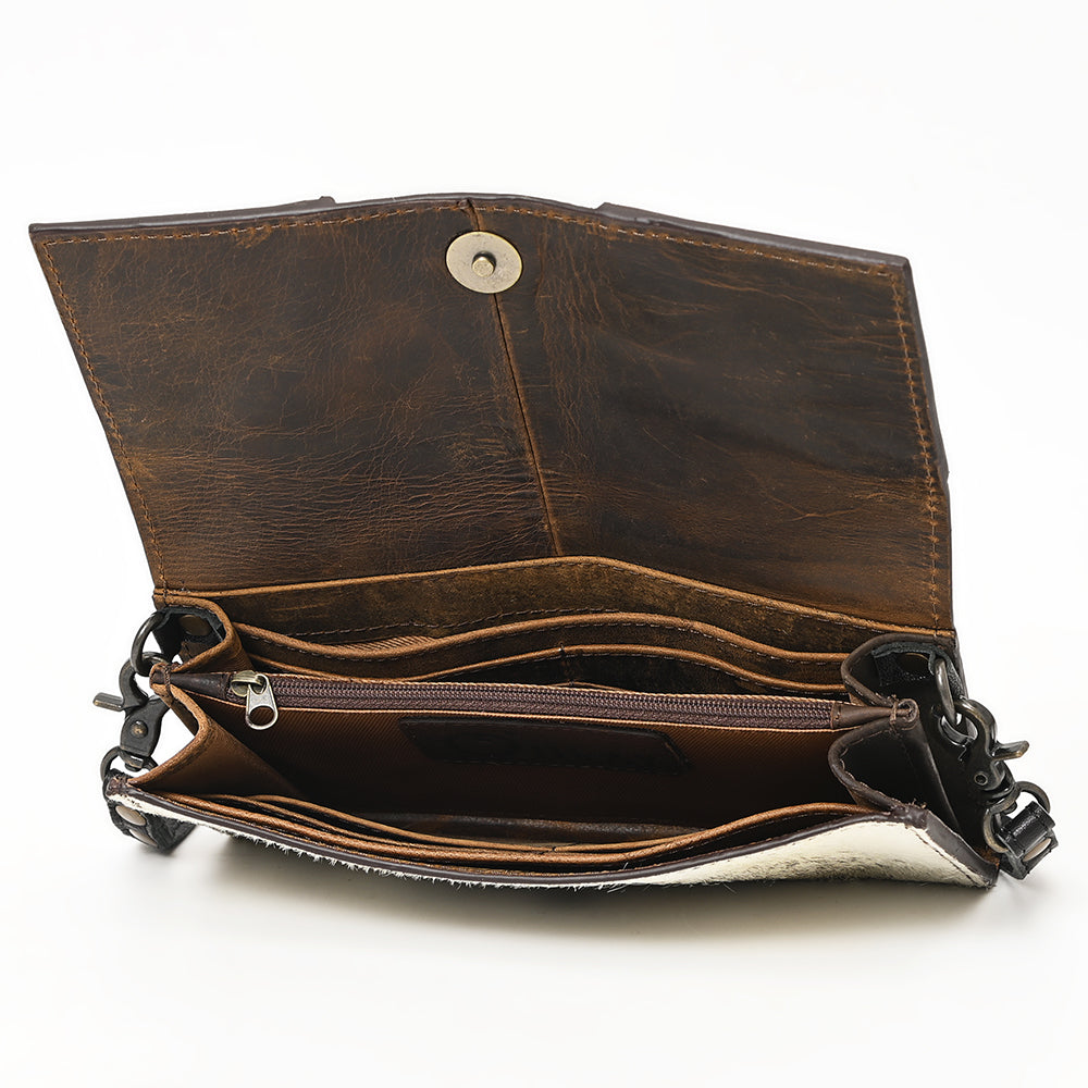 OHLAY Hand-Tooled Hair-On Genuine Leather Wallet