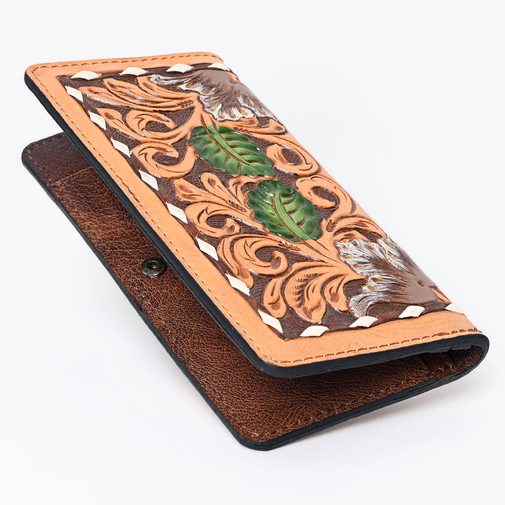 Ohlay Wallet Hand Tooled Genuine Leather