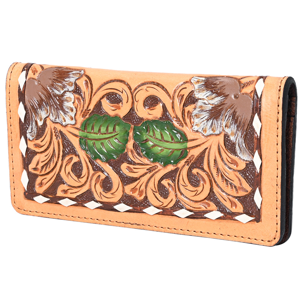 Ohlay Wallet Hand Tooled Genuine Leather