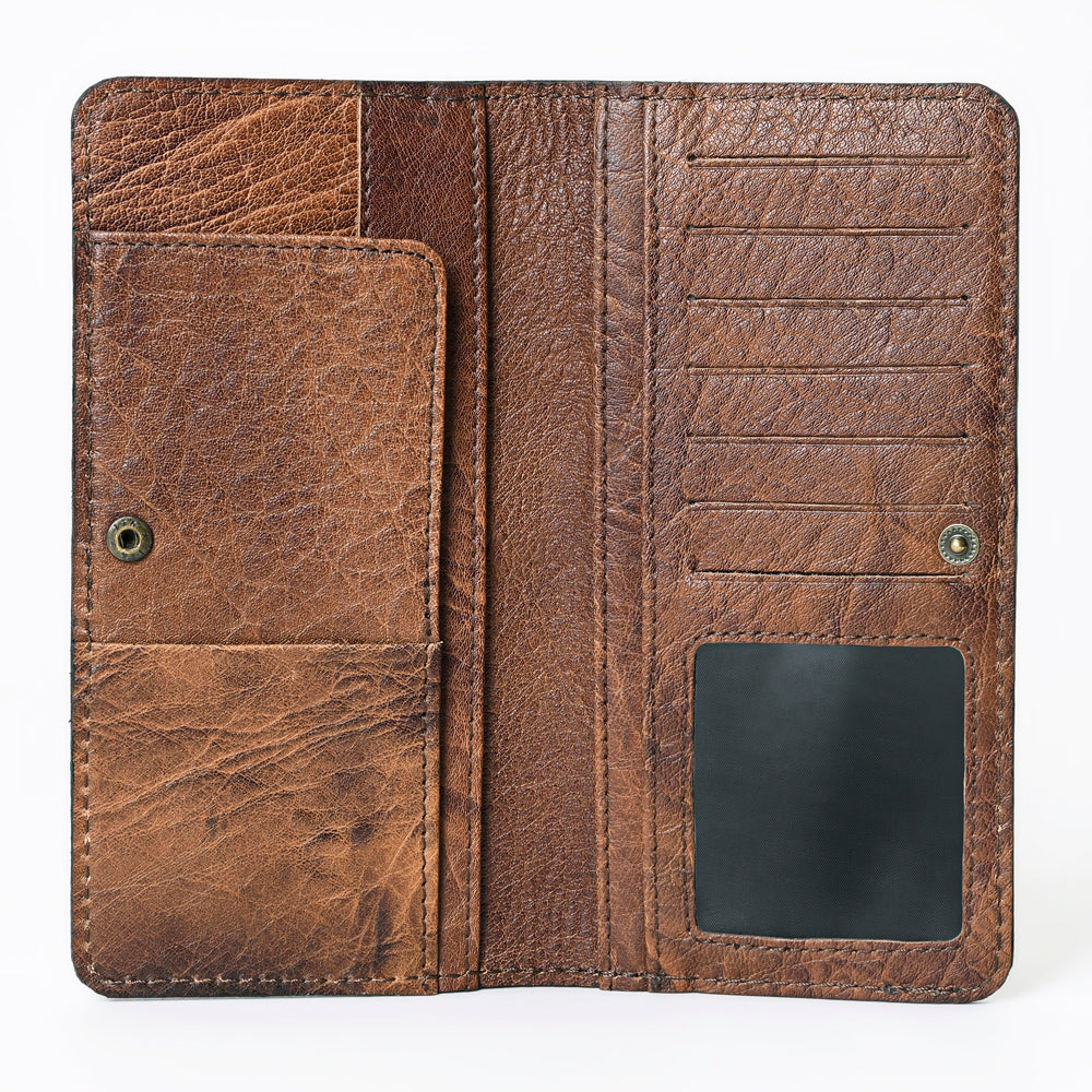 Ohlay Wallet Hand Tooled Genuine Leather