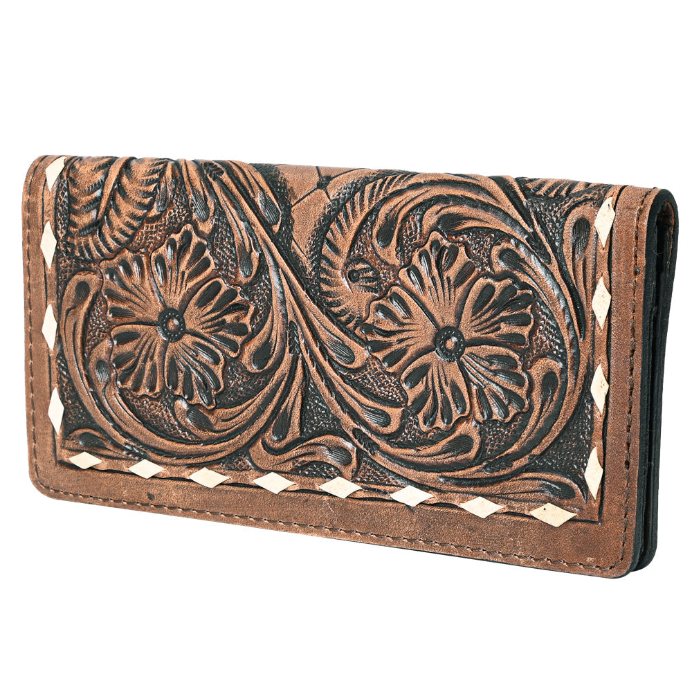 Ohlay Wallet Hand Tooled Genuine Leather